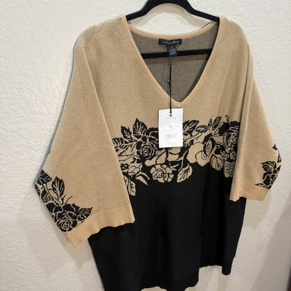 Love Story SZ 2X Poetcore Floral Knit Sweater Romantic Minimal Dark Academia NWT - Picture 2 of 6